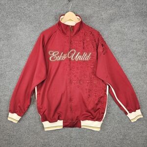 VTG Y2K Ecko Unltd Red Track Jacket - Embroidered Details - Men's L